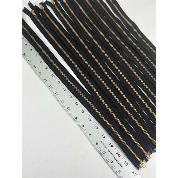 10x NOS Vintage Lot Scovill USA Metal Brass Zipper Pulls Zippers~21" Replacement - Picture 9 of 10
